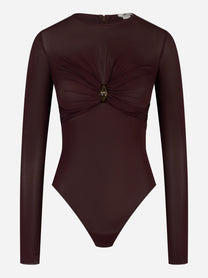 Body in jersey con dettaglio gioiello Bordeaux