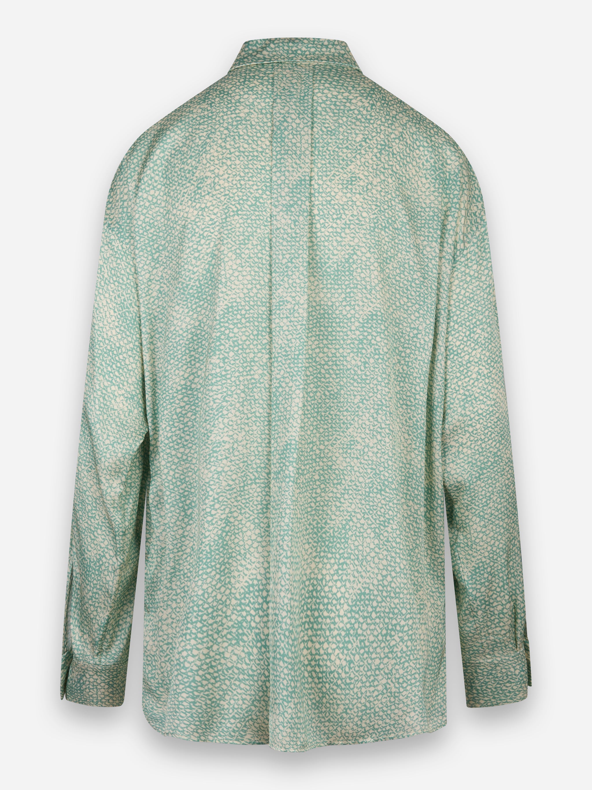 Camicia stampata in viscosa Verde