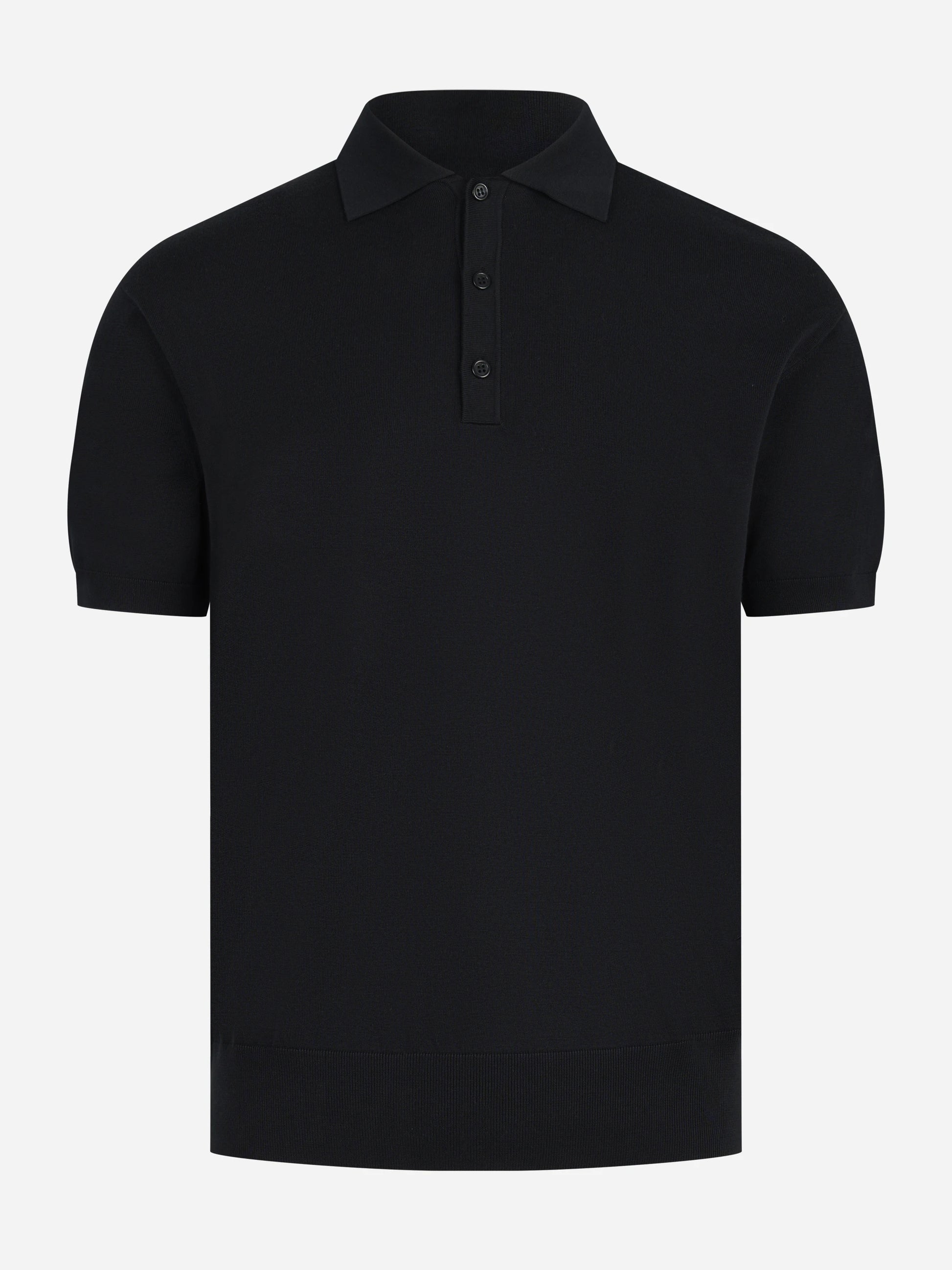 Polo manica corta in cotone loose fit nera