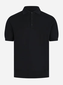 Polo manica corta in cotone loose fit nera