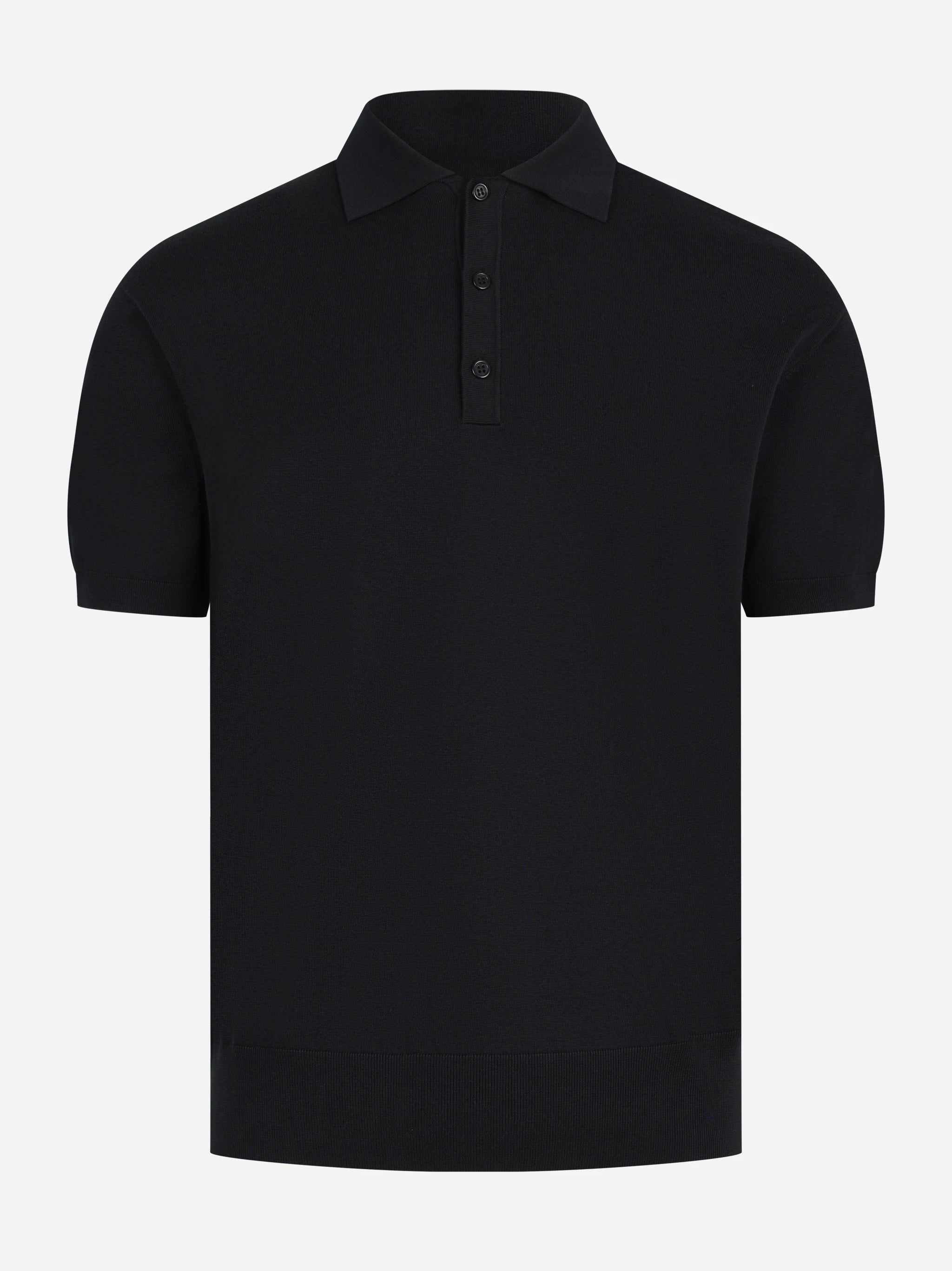 Polo manica corta in cotone loose fit nera