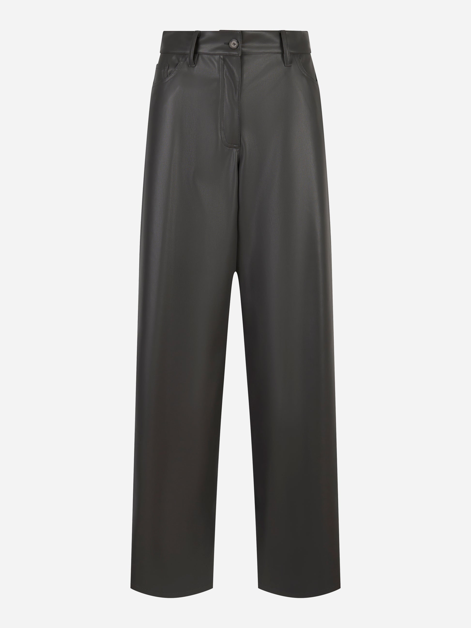 Pantalone wide leg in ecopelle Grigio