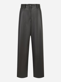 Pantalone wide leg in ecopelle Grigio