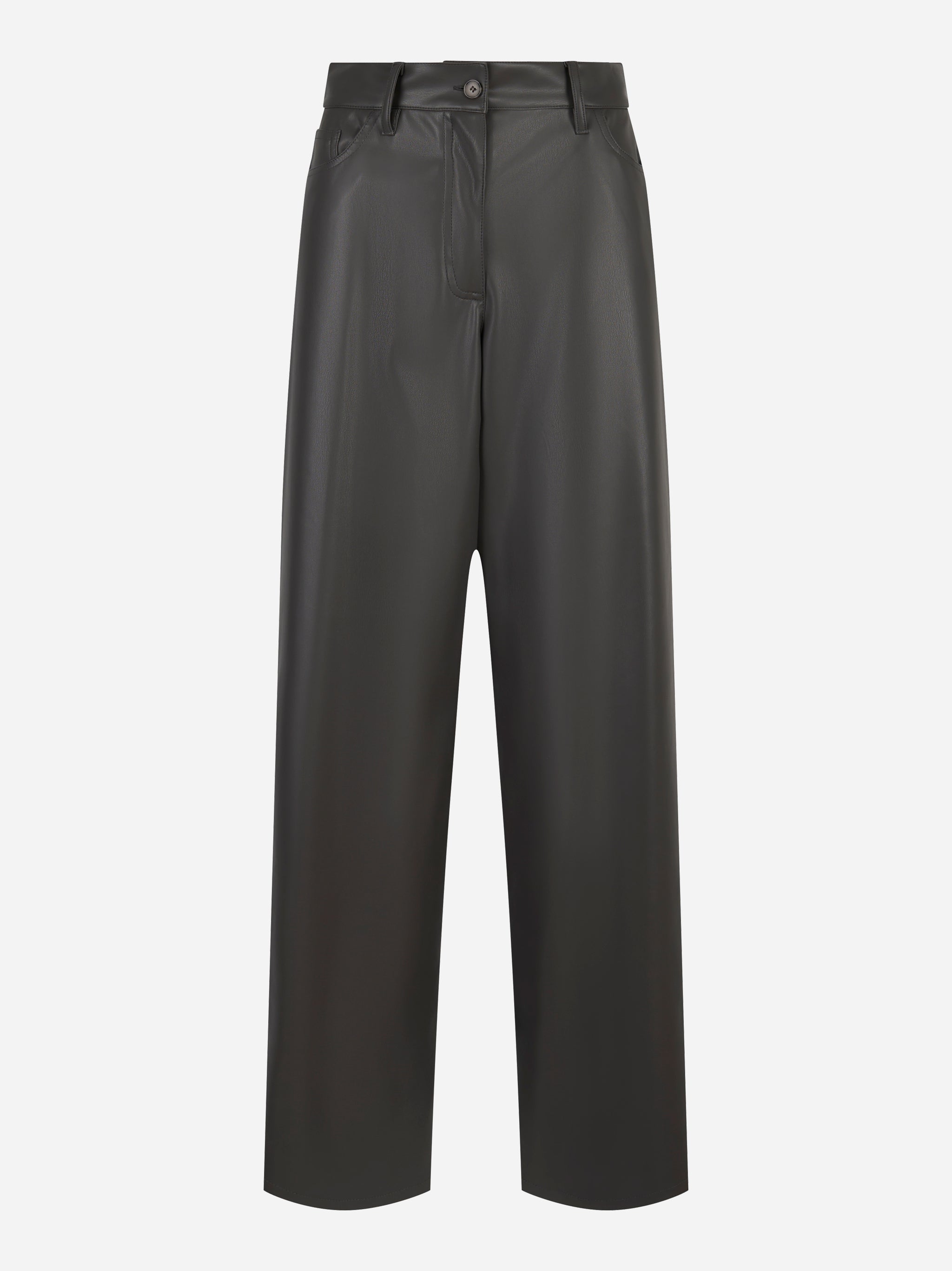Pantalone wide leg in ecopelle Grigio
