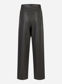 Pantalone wide leg in ecopelle Grigio