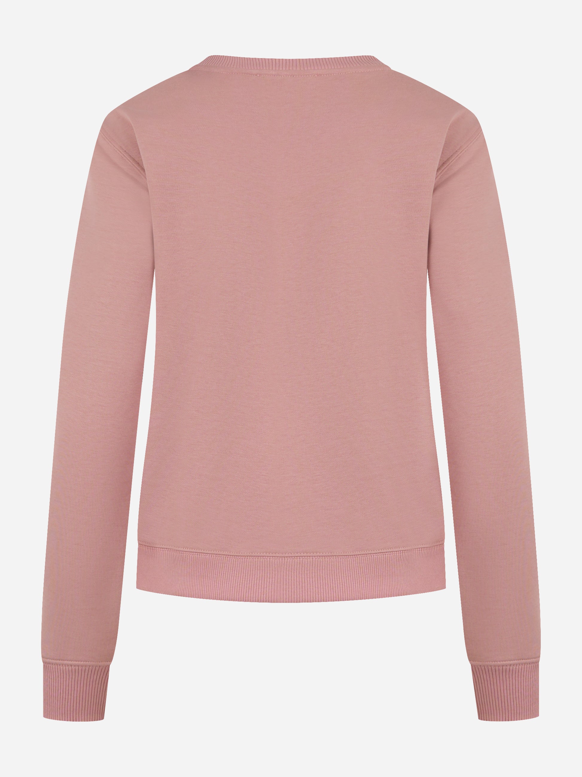 Felpa girocollo slim a maniche lunghe con logo ricamato sul petto Rosa