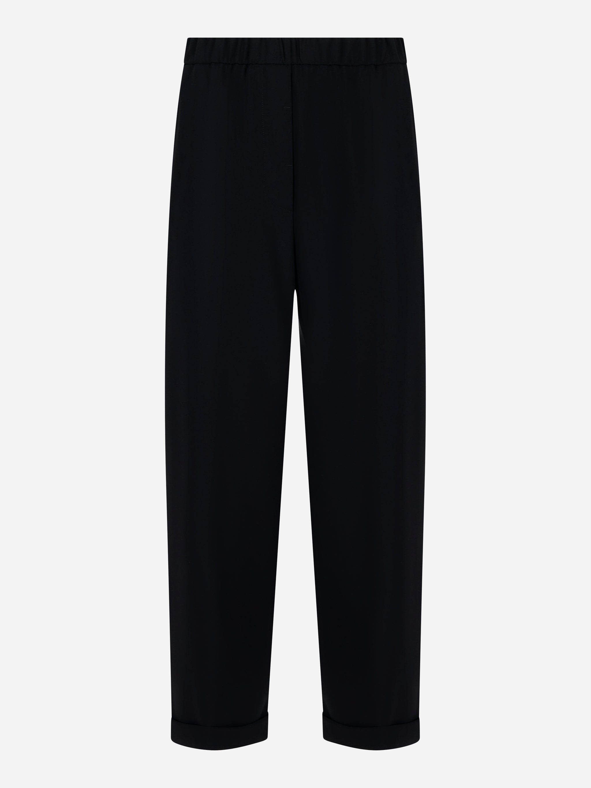 pantalone in cady con elastico in vita Nero