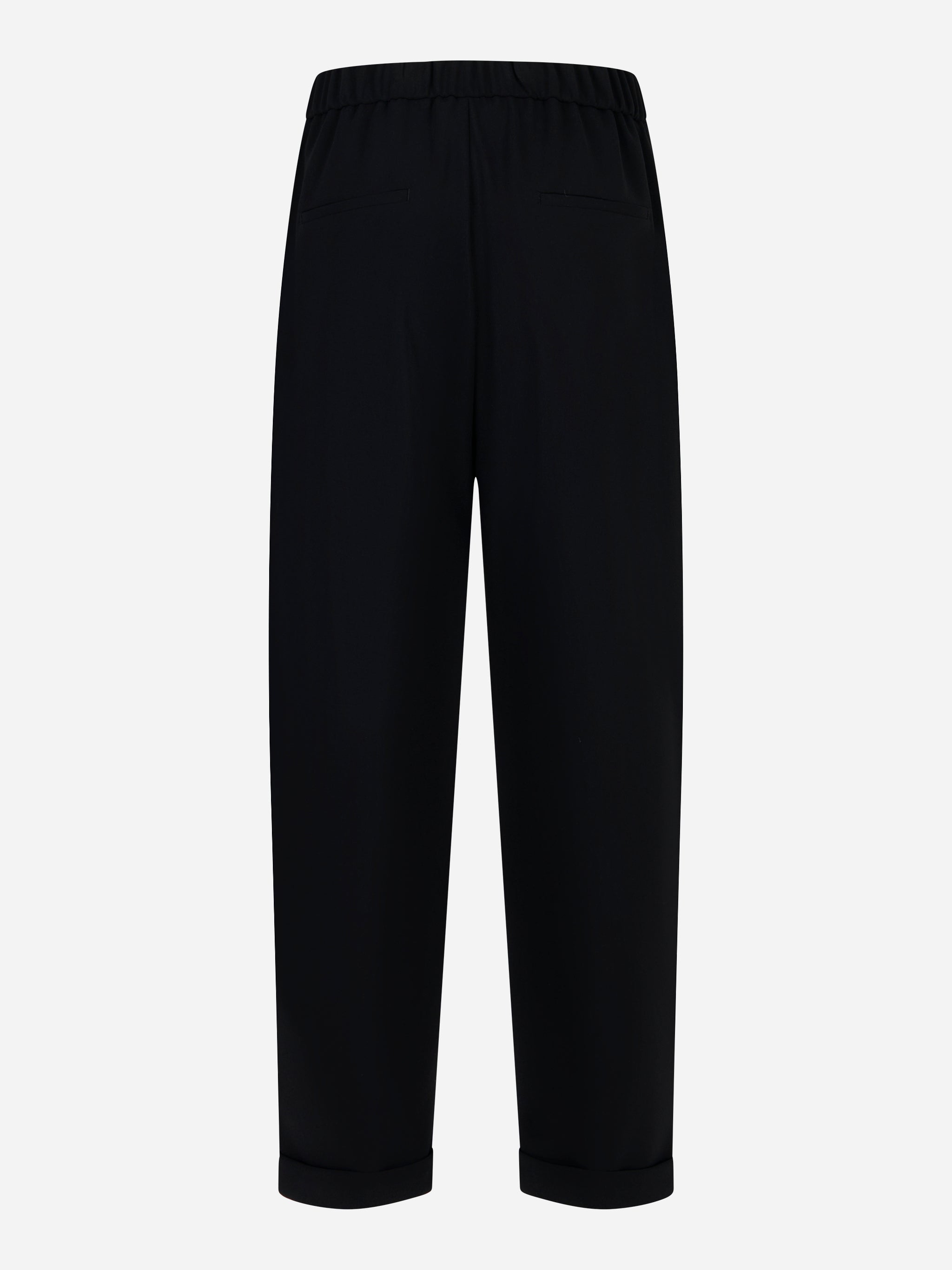 pantalone in cady con elastico in vita Nero