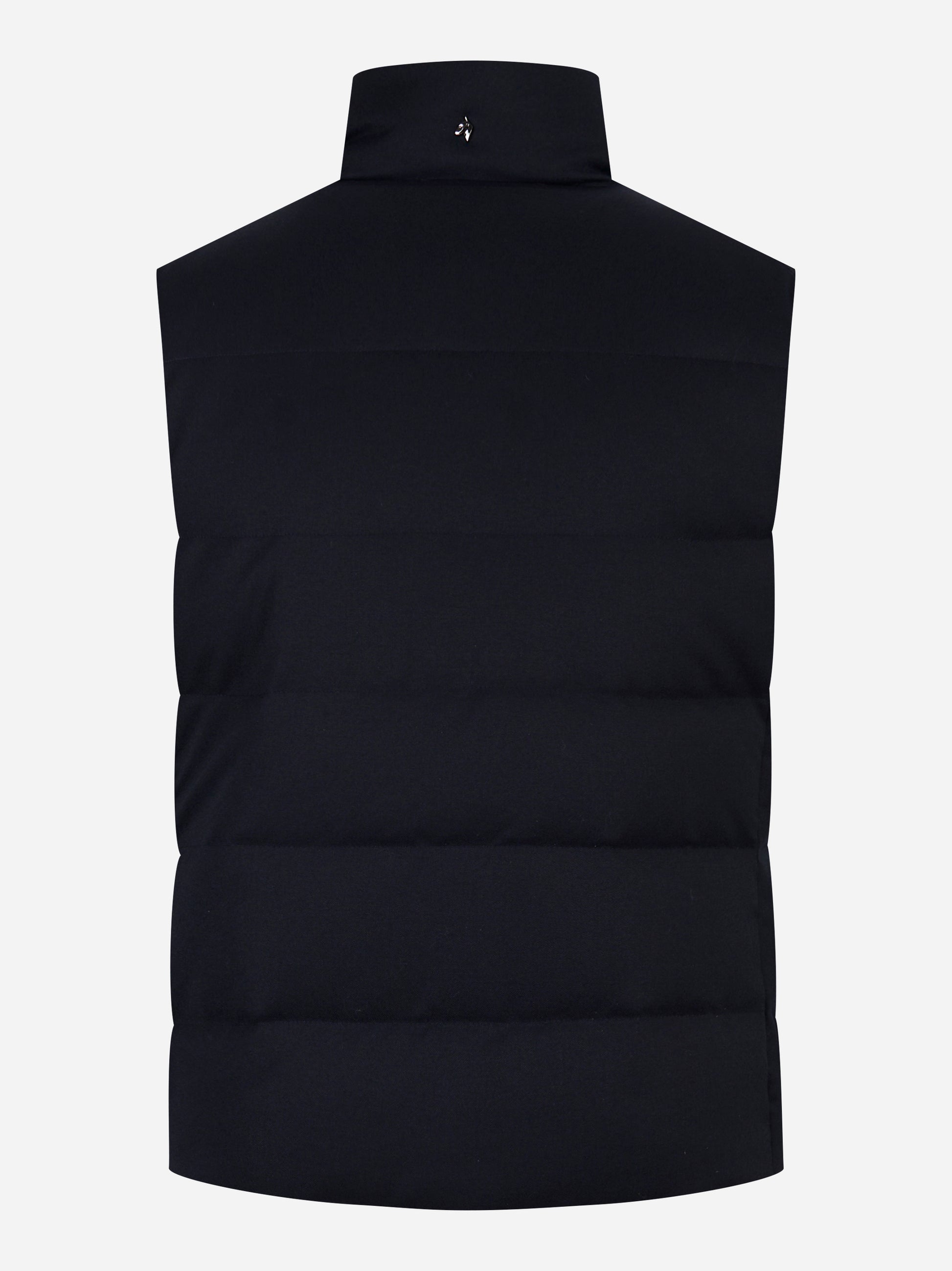Gilet in lana con interno in piuma Blu