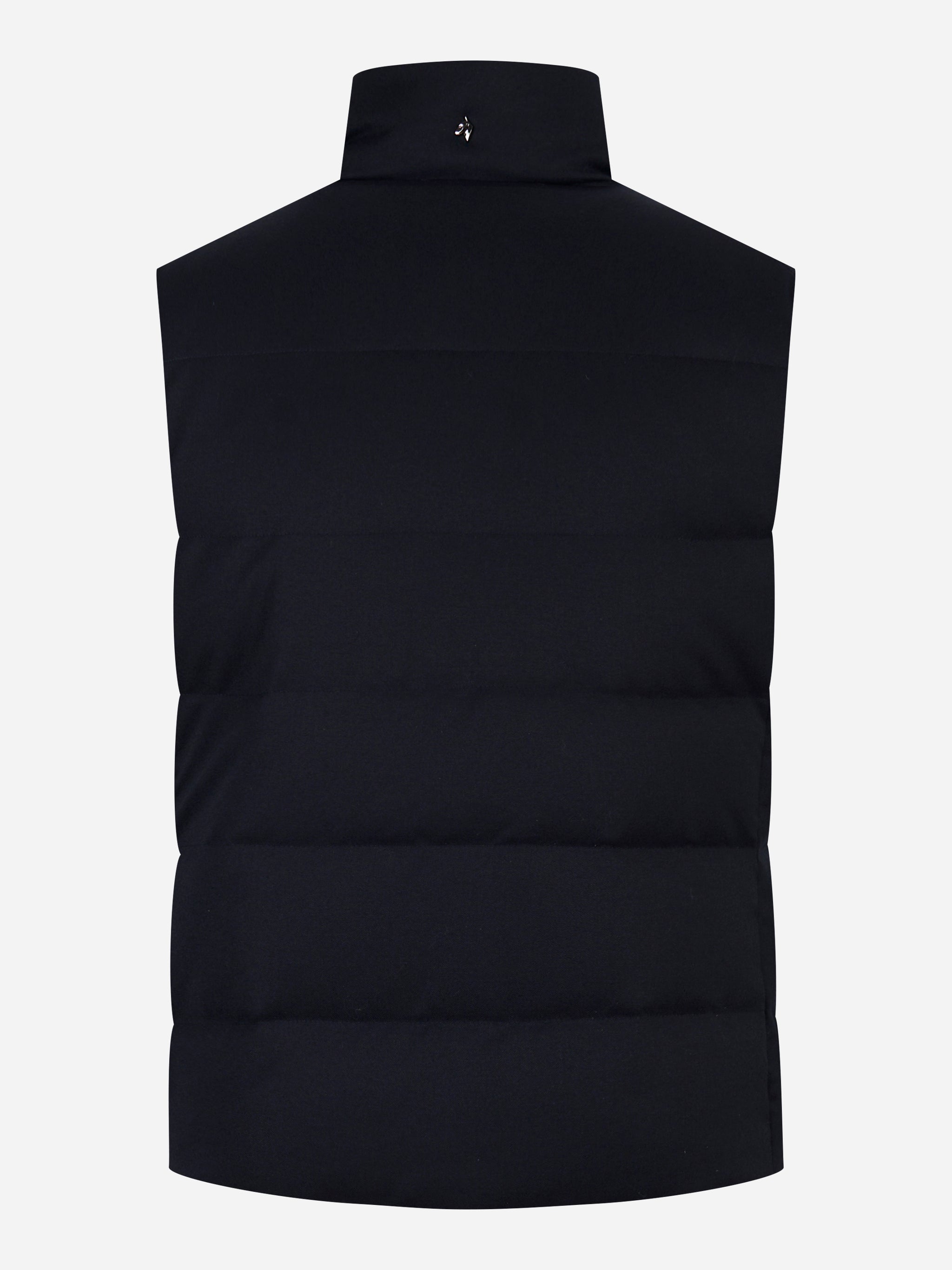 Gilet in lana con interno in piuma Blu