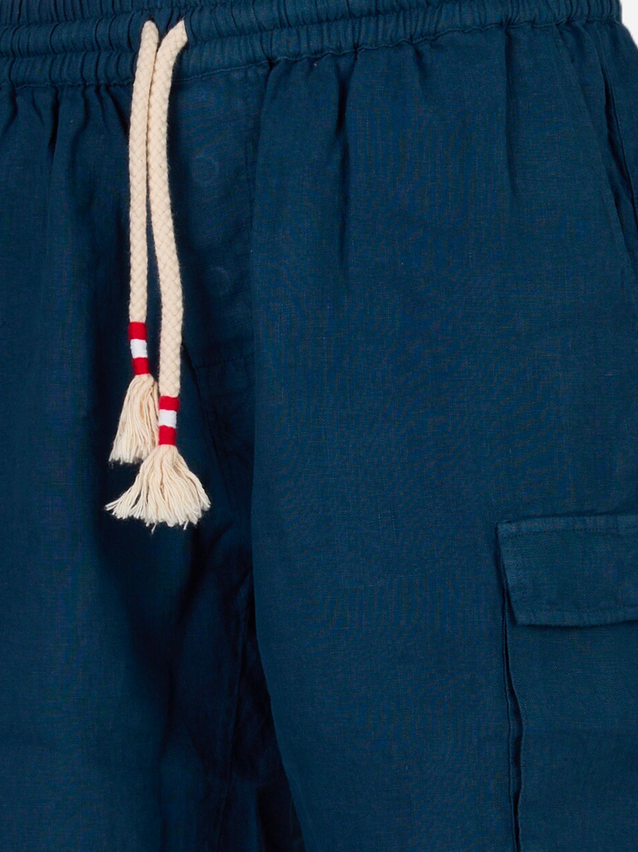 Shorts Marseille in lino Blu