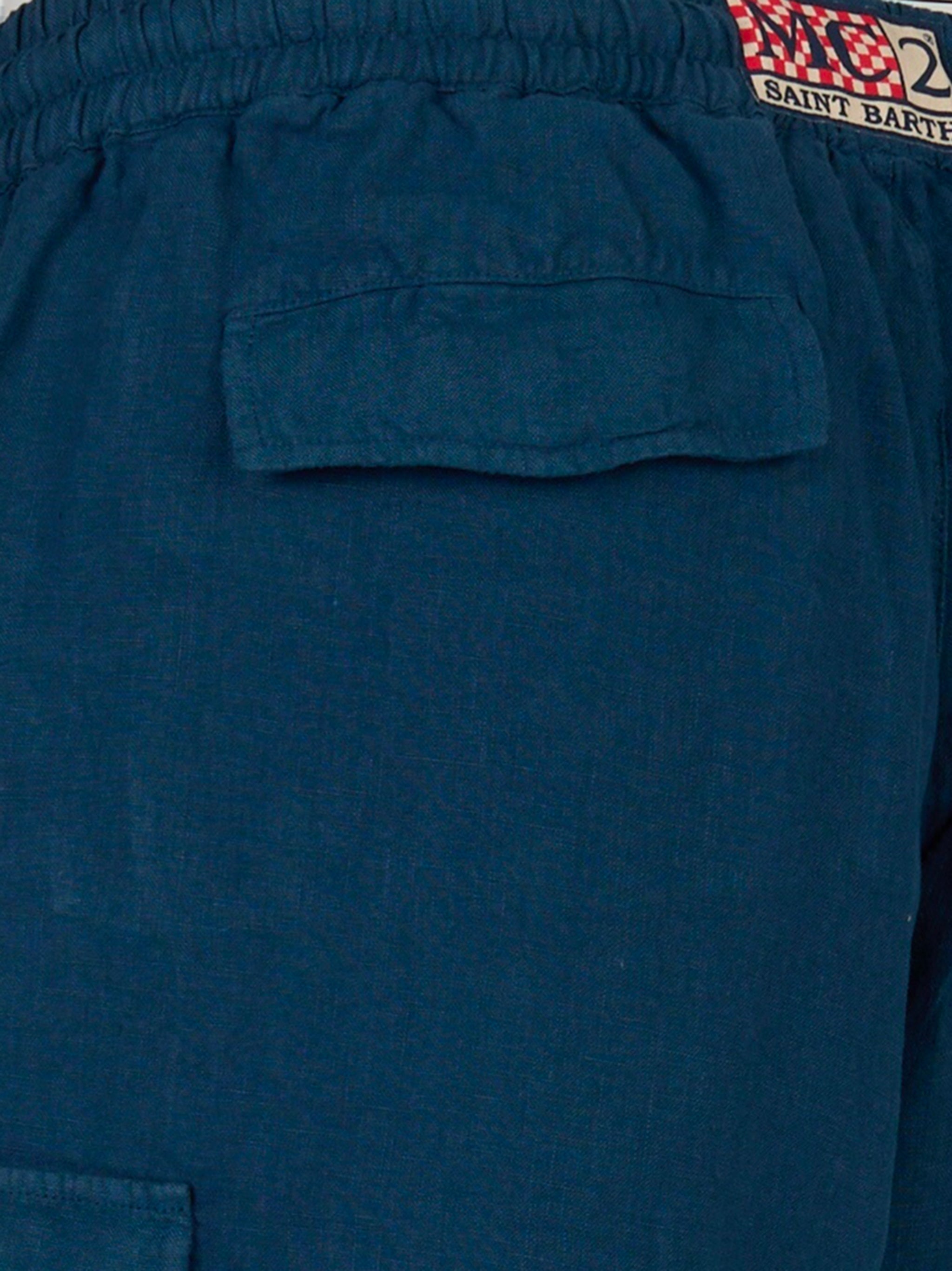 Shorts Marseille in lino Blu