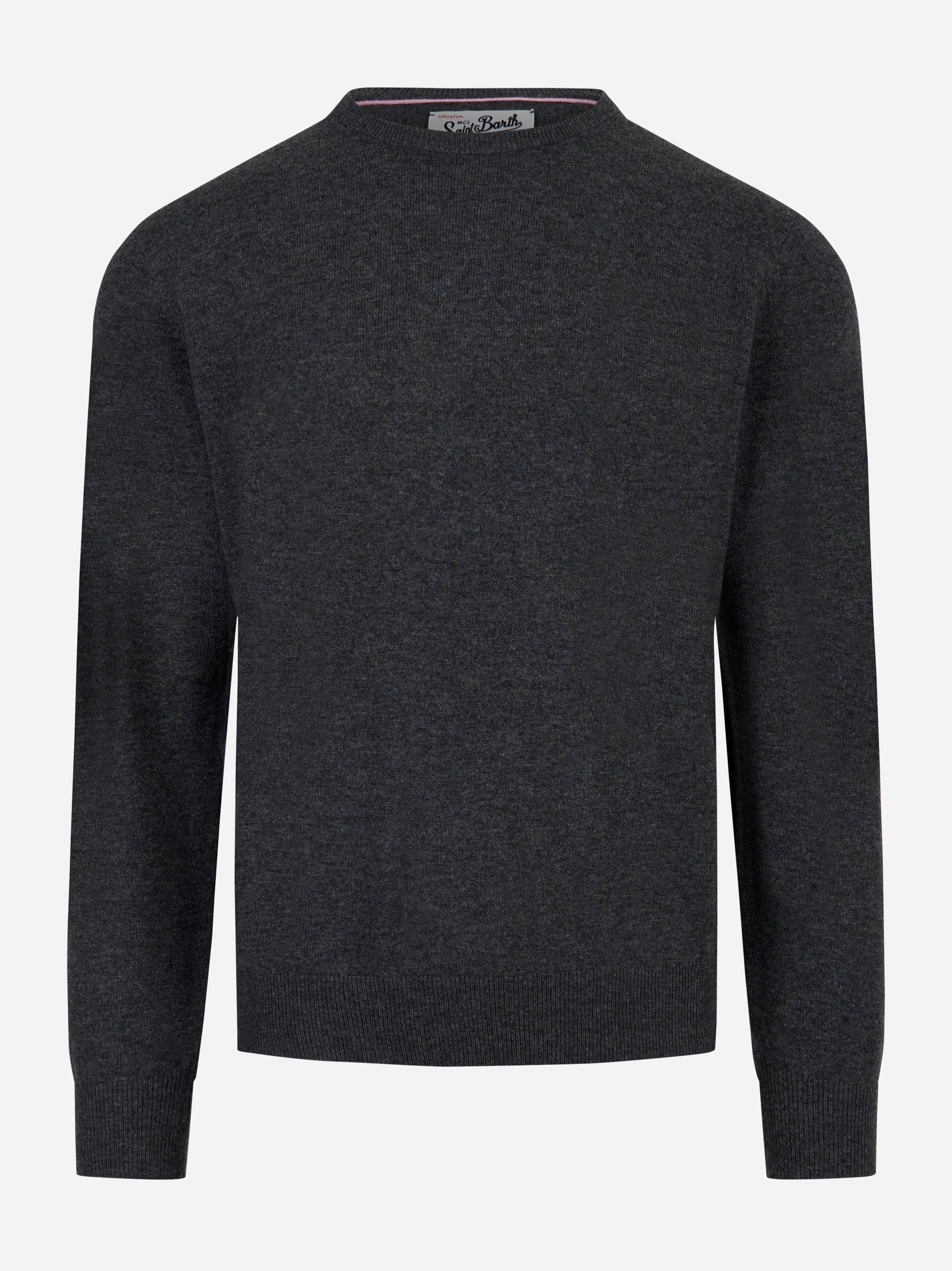 Maglia Regent in lana merinos e cashmere Grigia