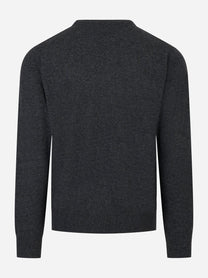 Maglia Regent in lana merinos e cashmere Grigia