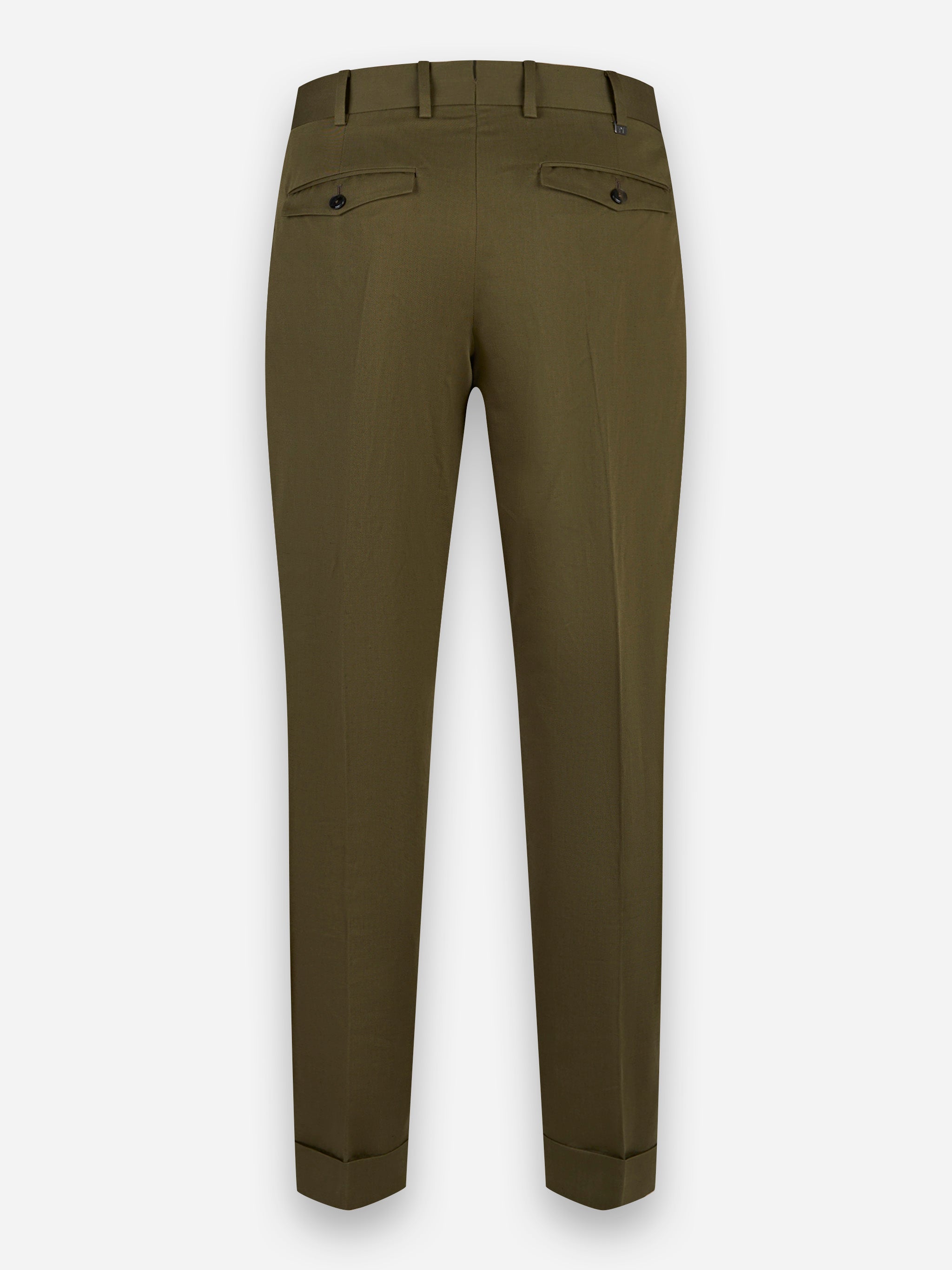 Pantalone Rebel con una pince in lino e cotone Verde