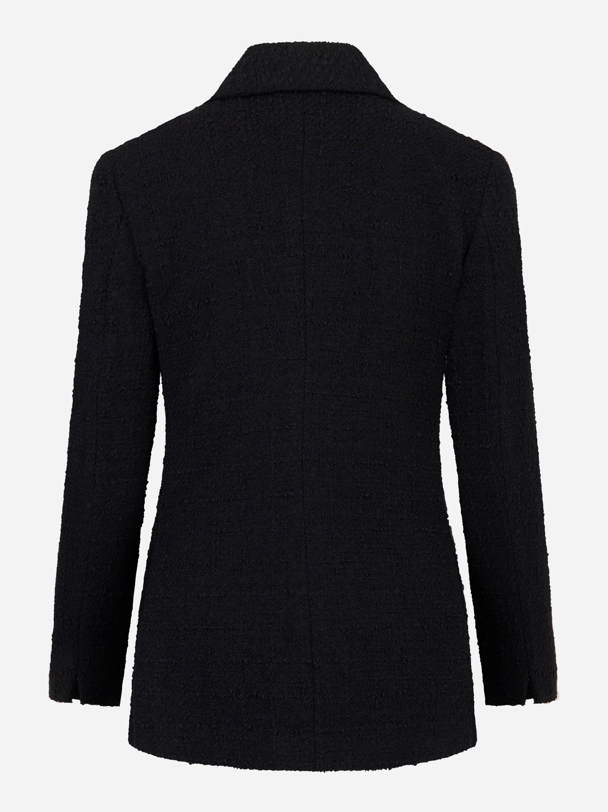 Blazer doppiopetto nero con tasche a filetto