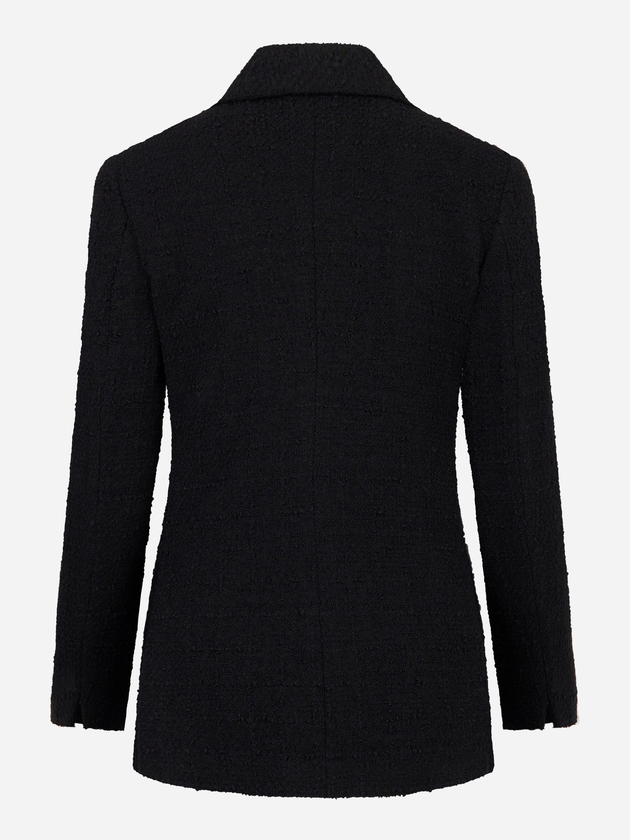 Blazer doppiopetto nero con tasche a filetto