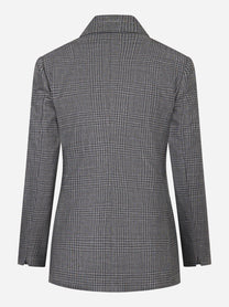 Blazer doppiopetto grigio con motivo check