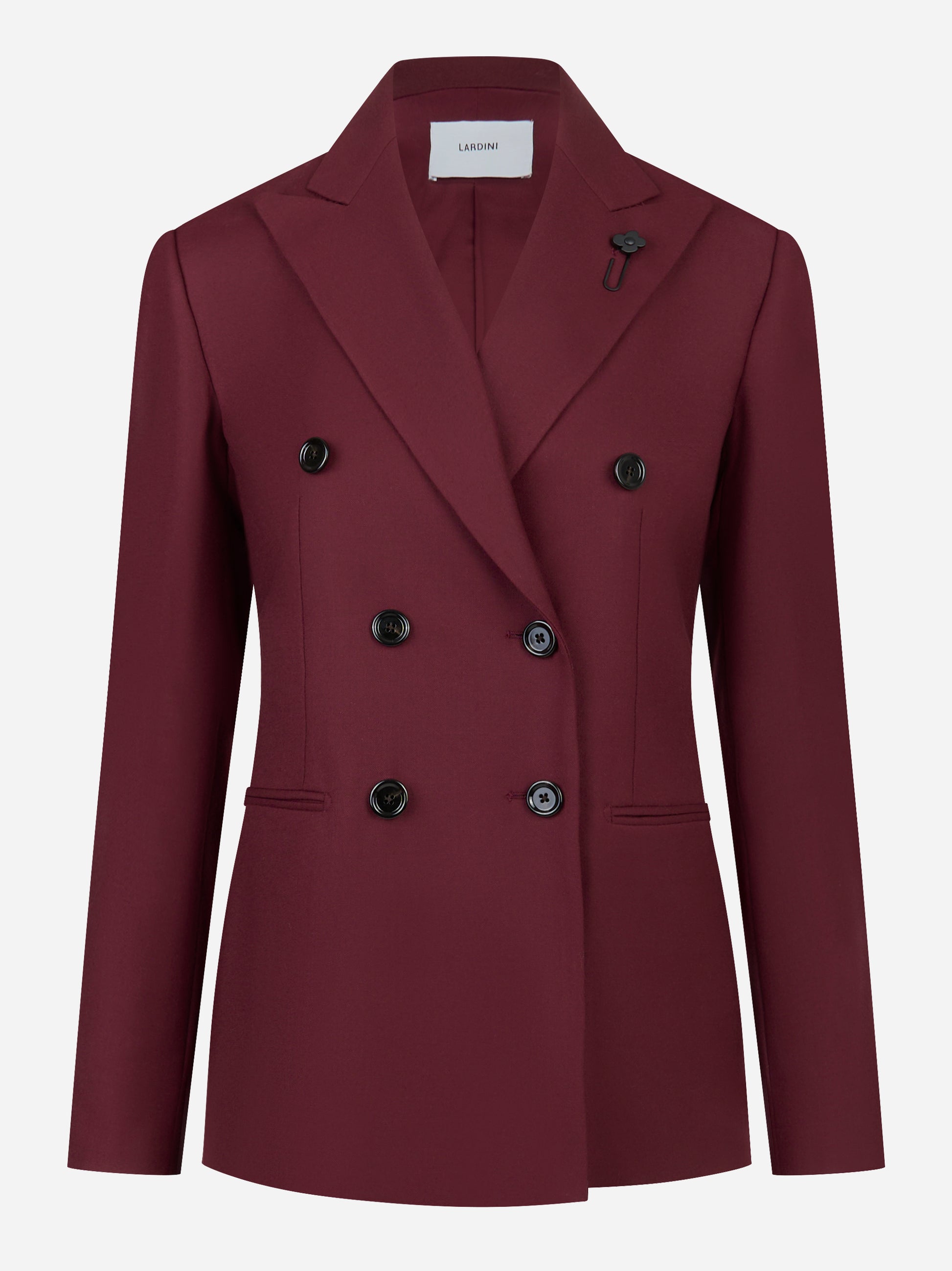 Blazer doppiopetto bordeaux in tela di lana stretch