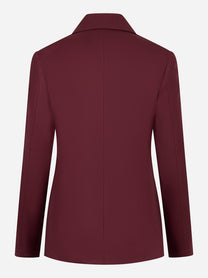 Blazer doppiopetto bordeaux in tela di lana stretch