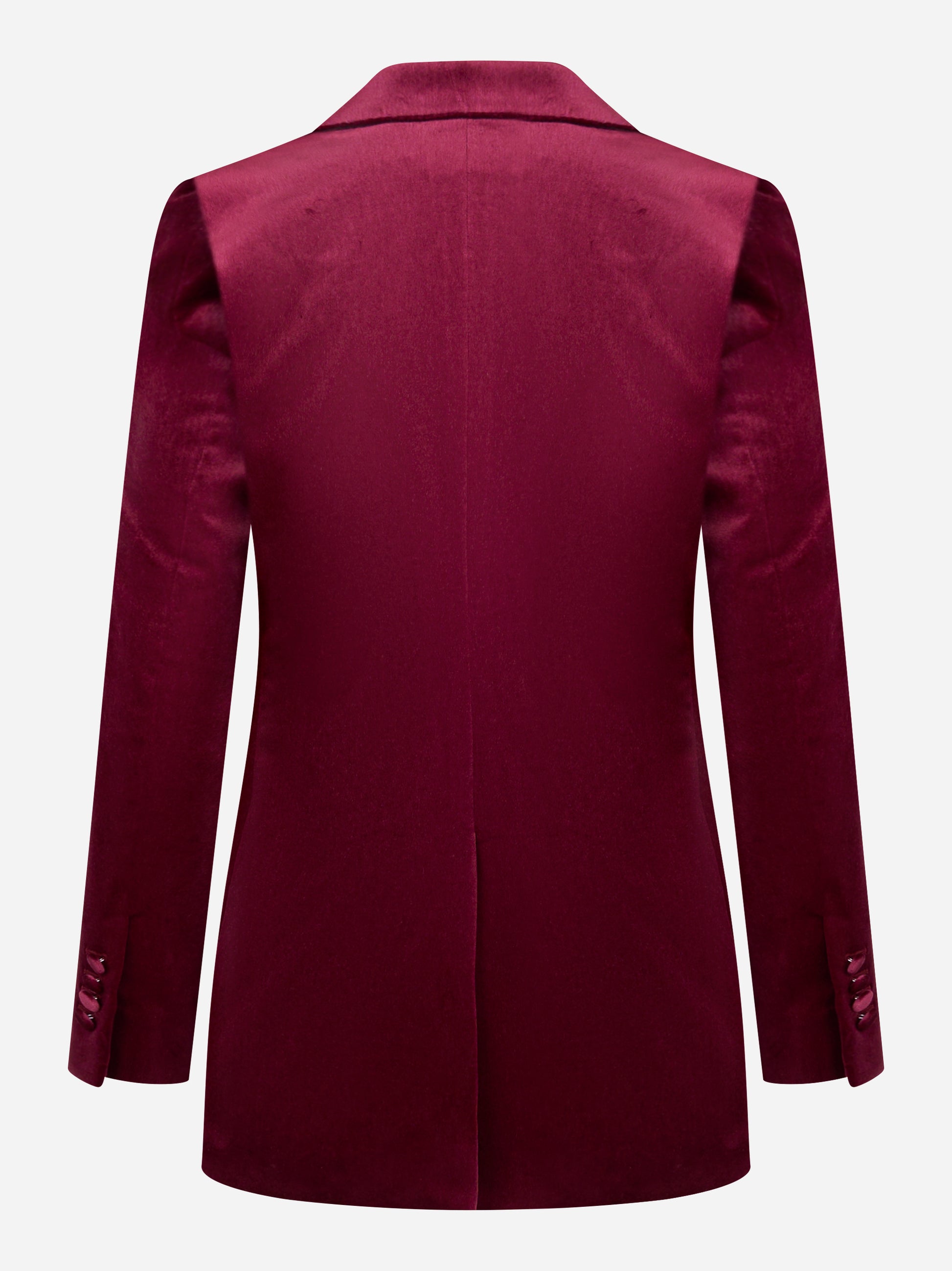 Blazer bordeaux con rever a lancia in velluto liscio