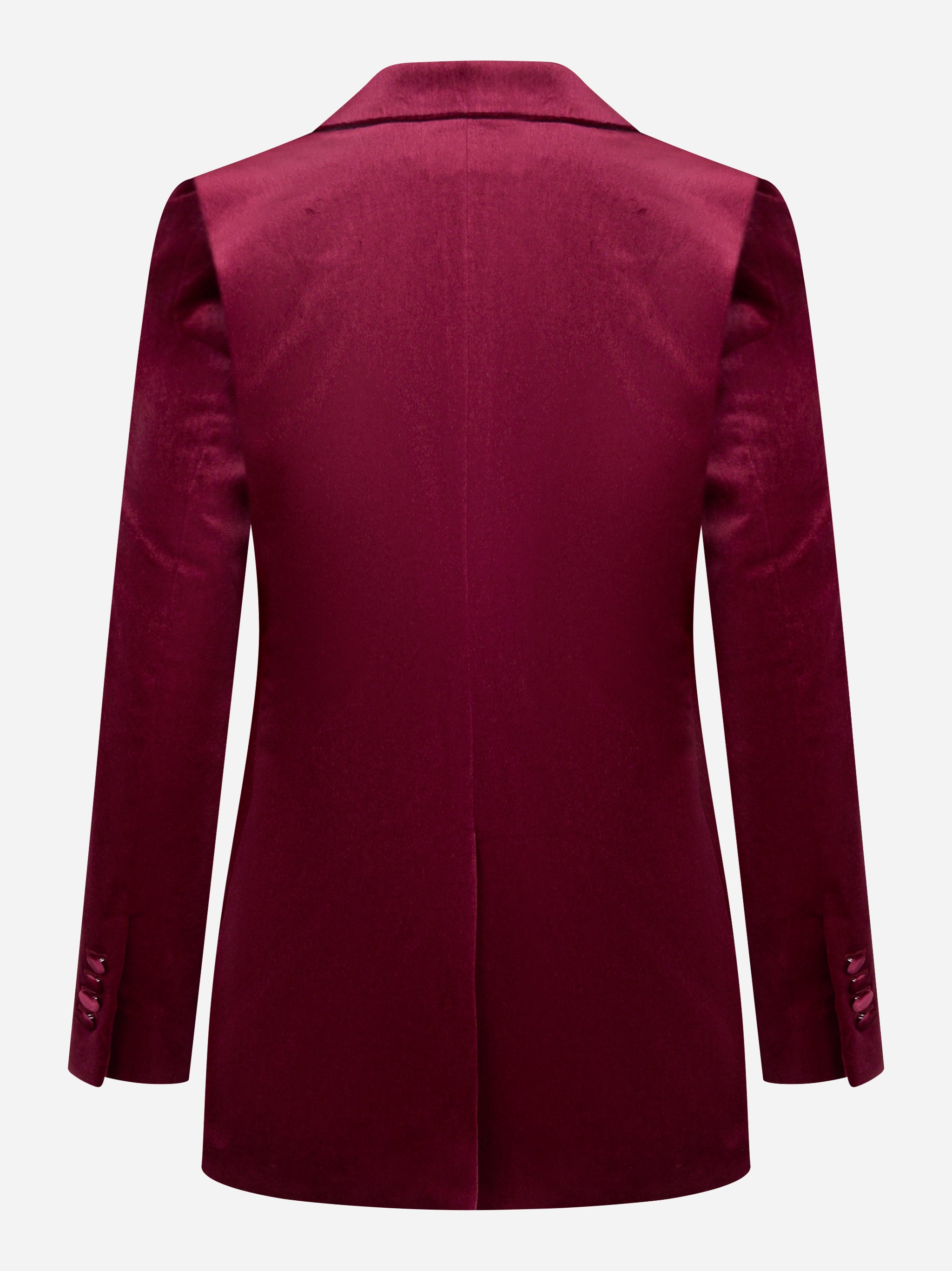 Blazer bordeaux con rever a lancia in velluto liscio
