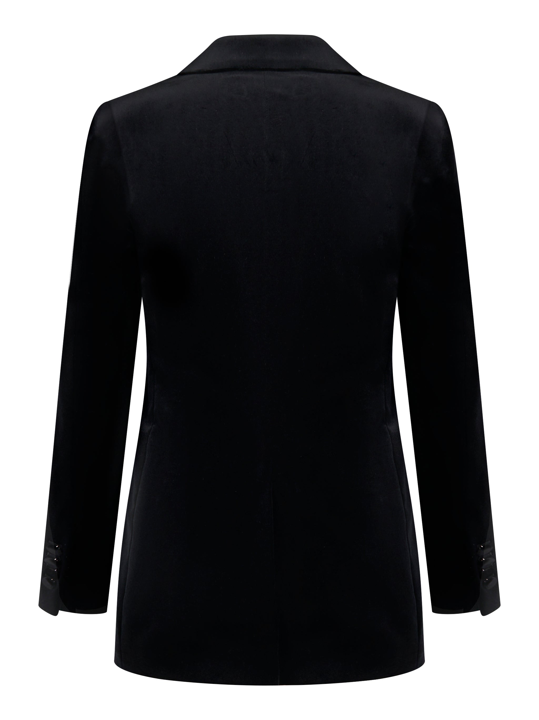 Blazer nero con rever a lancia in velluto liscio