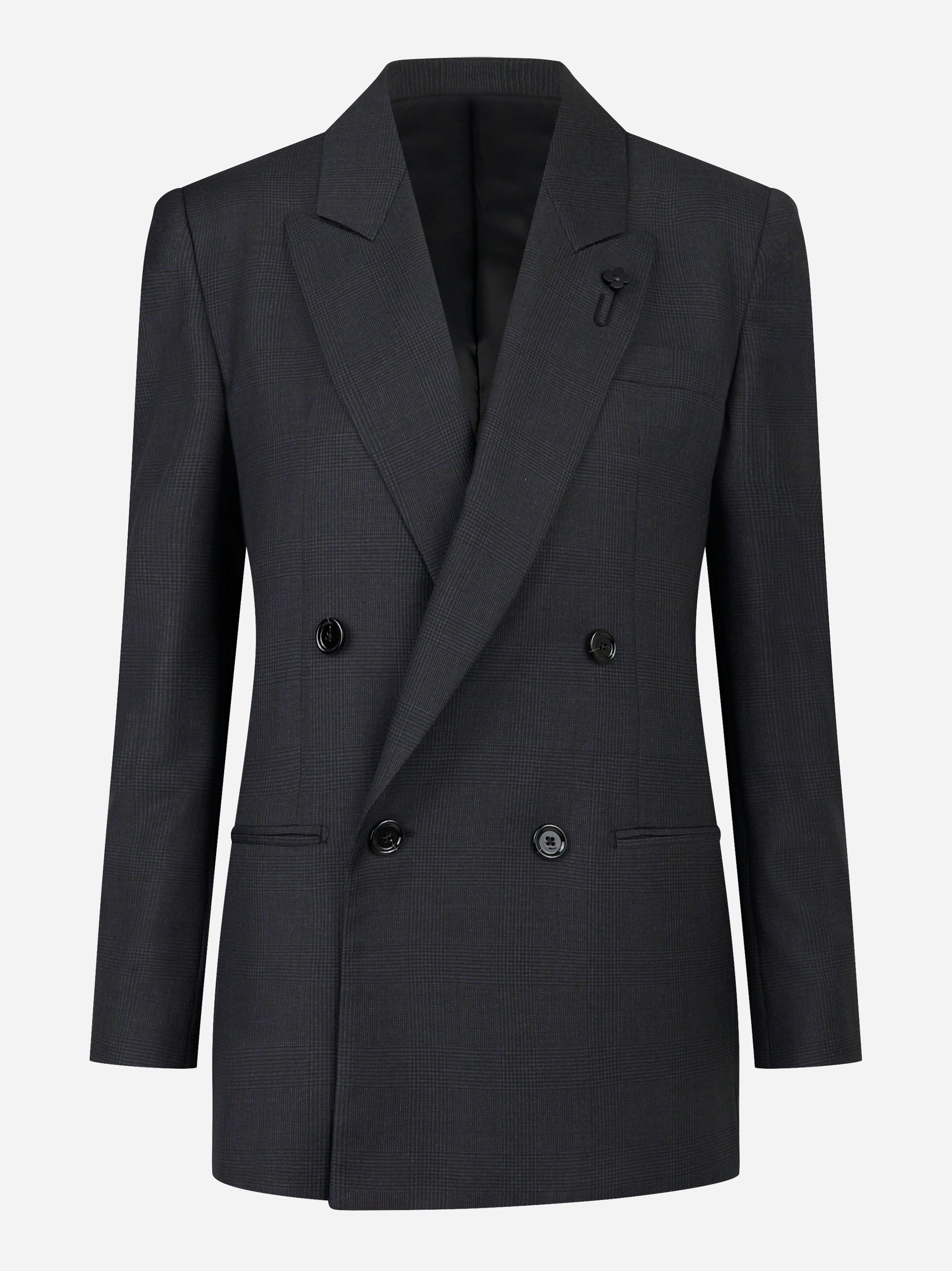 Blazer doppiopetto quattro bottoni con motivo check