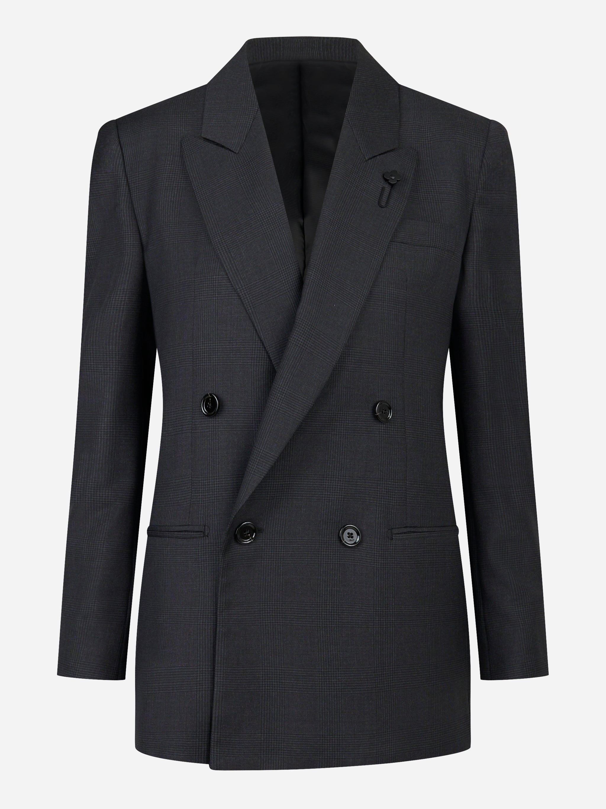 Blazer doppiopetto quattro bottoni con motivo check
