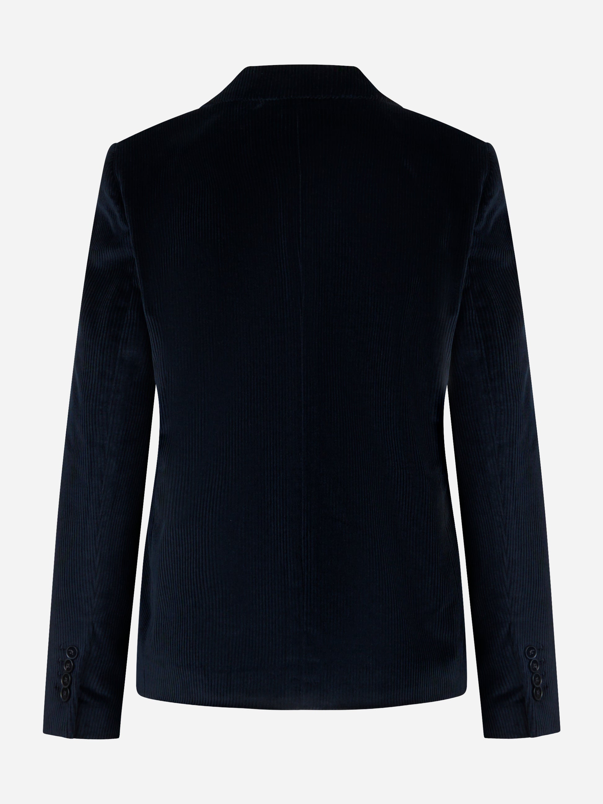 Blazer short blu in velluto a coste