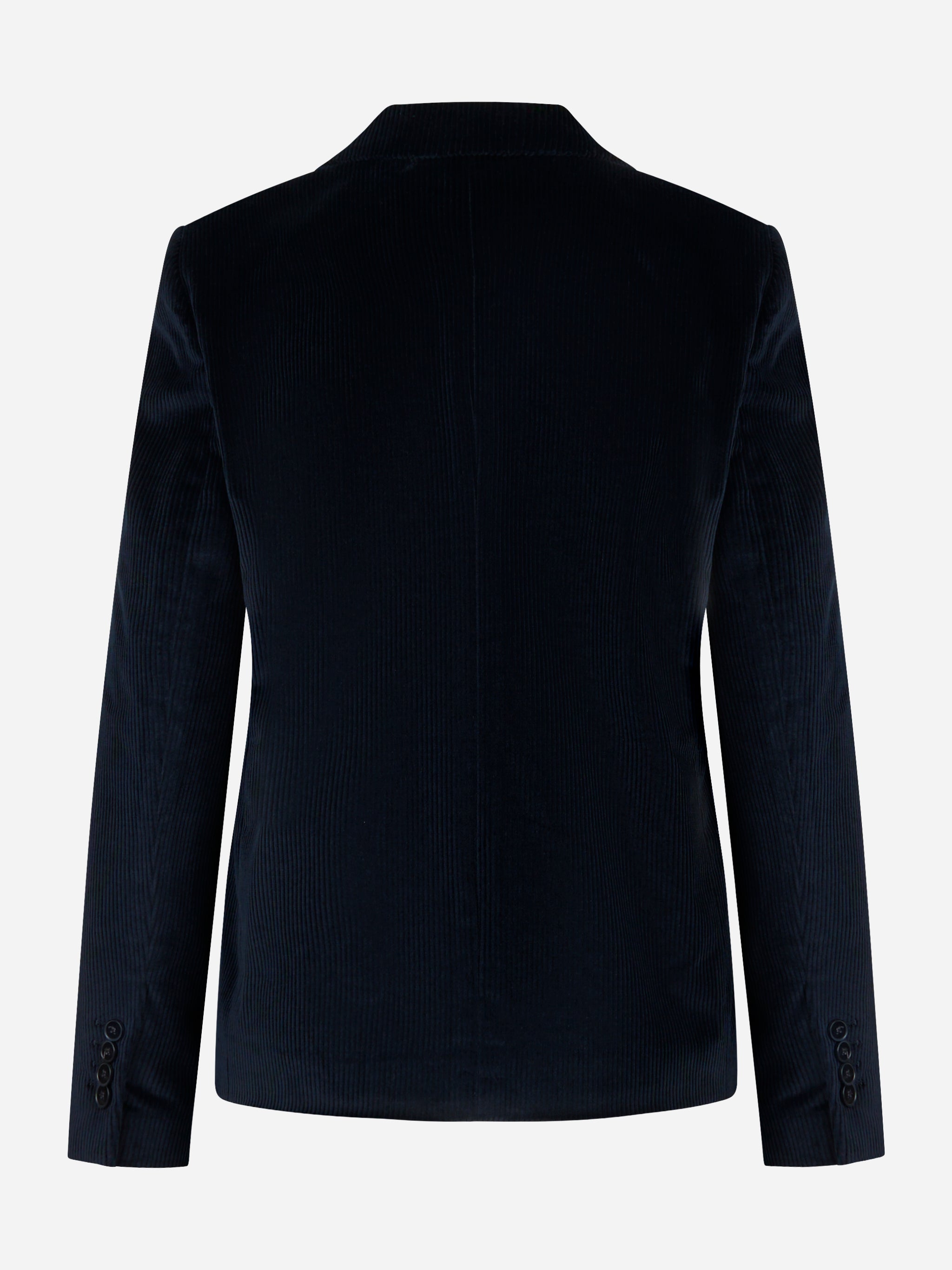 Blazer short blu in velluto a coste
