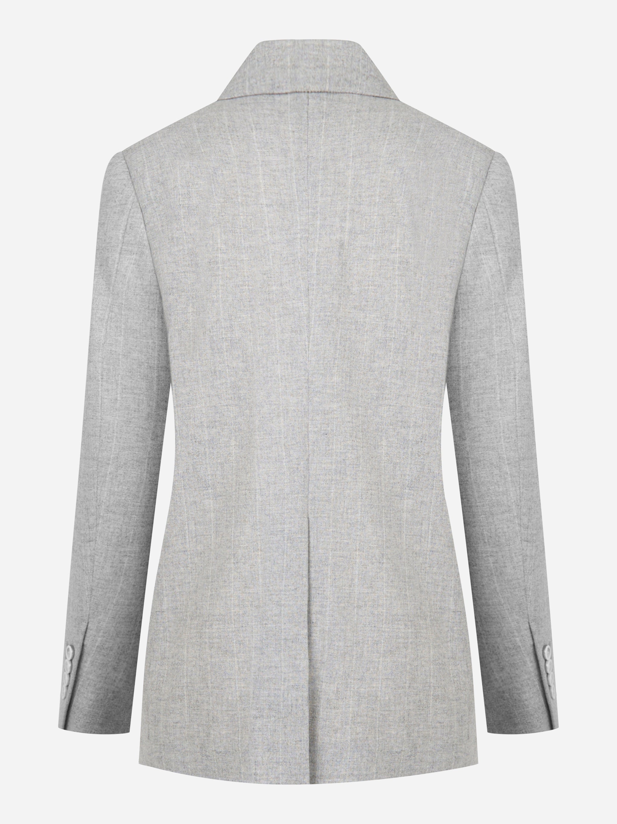 Blazer monopetto grigio in lana e cashmere