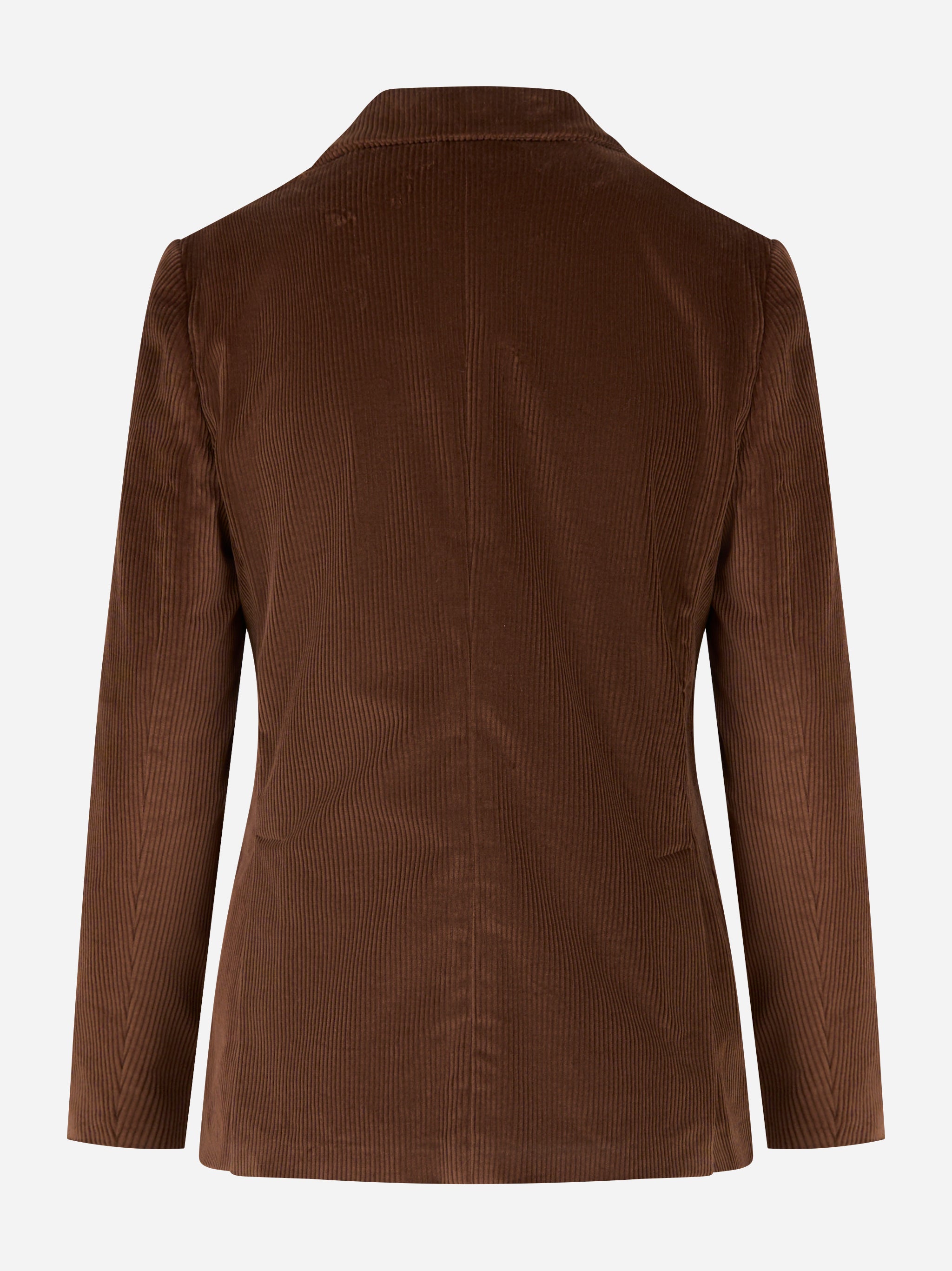 Blazer monopetto marrone in velluto a coste