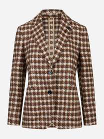 Blazer monopetto con motivo check