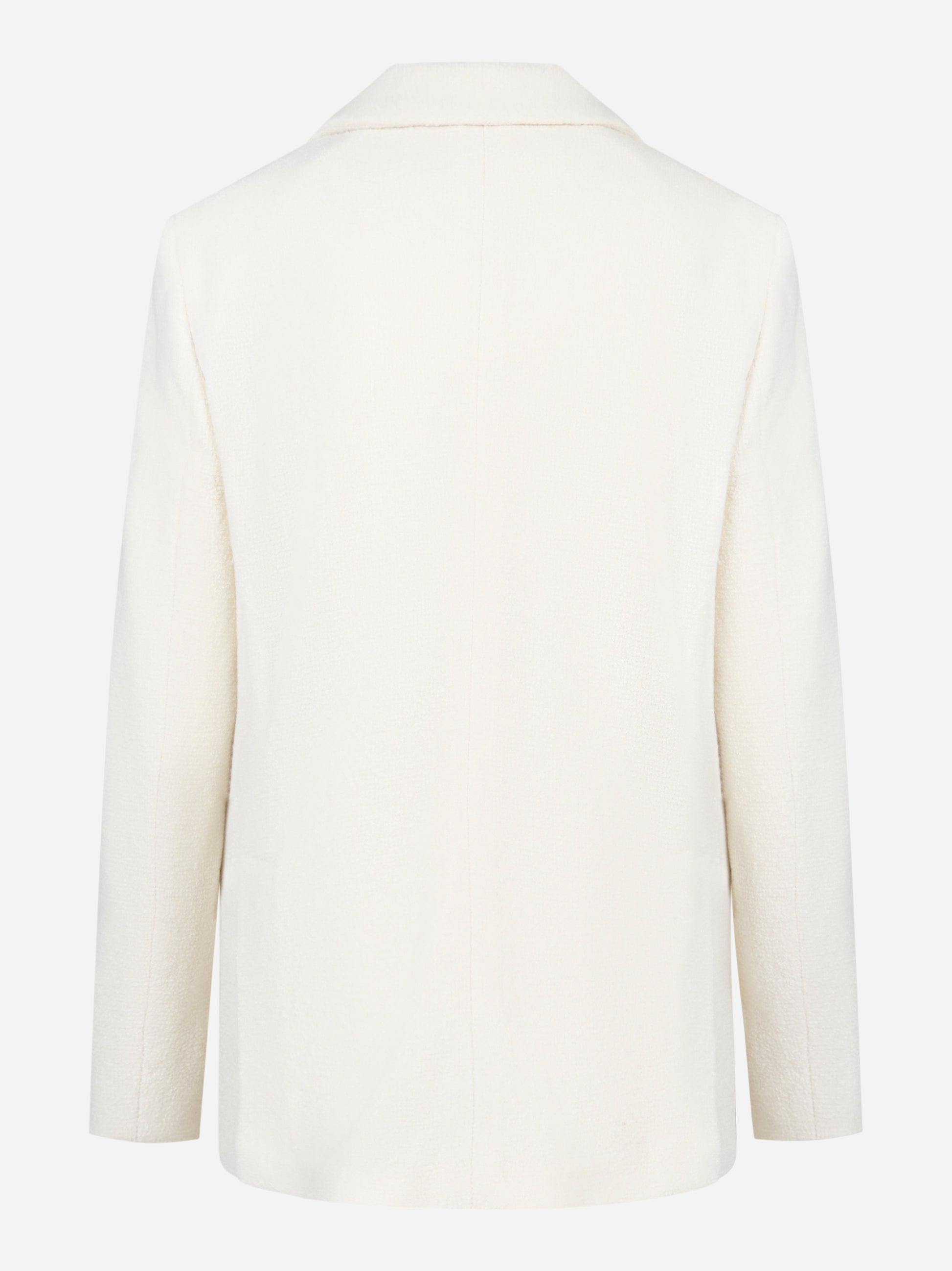 Blazer monopetto bianco in lana seta e cashmere