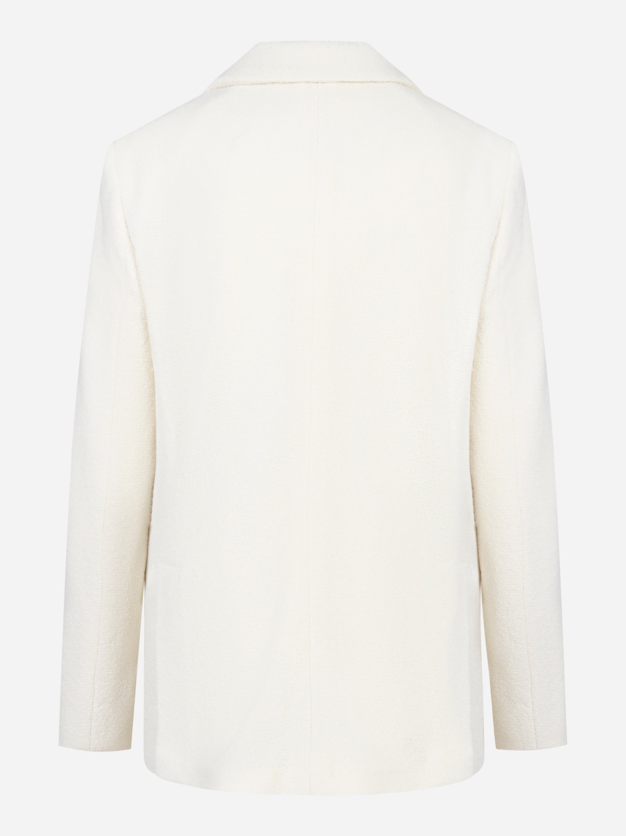 Blazer monopetto bianco in lana seta e cashmere