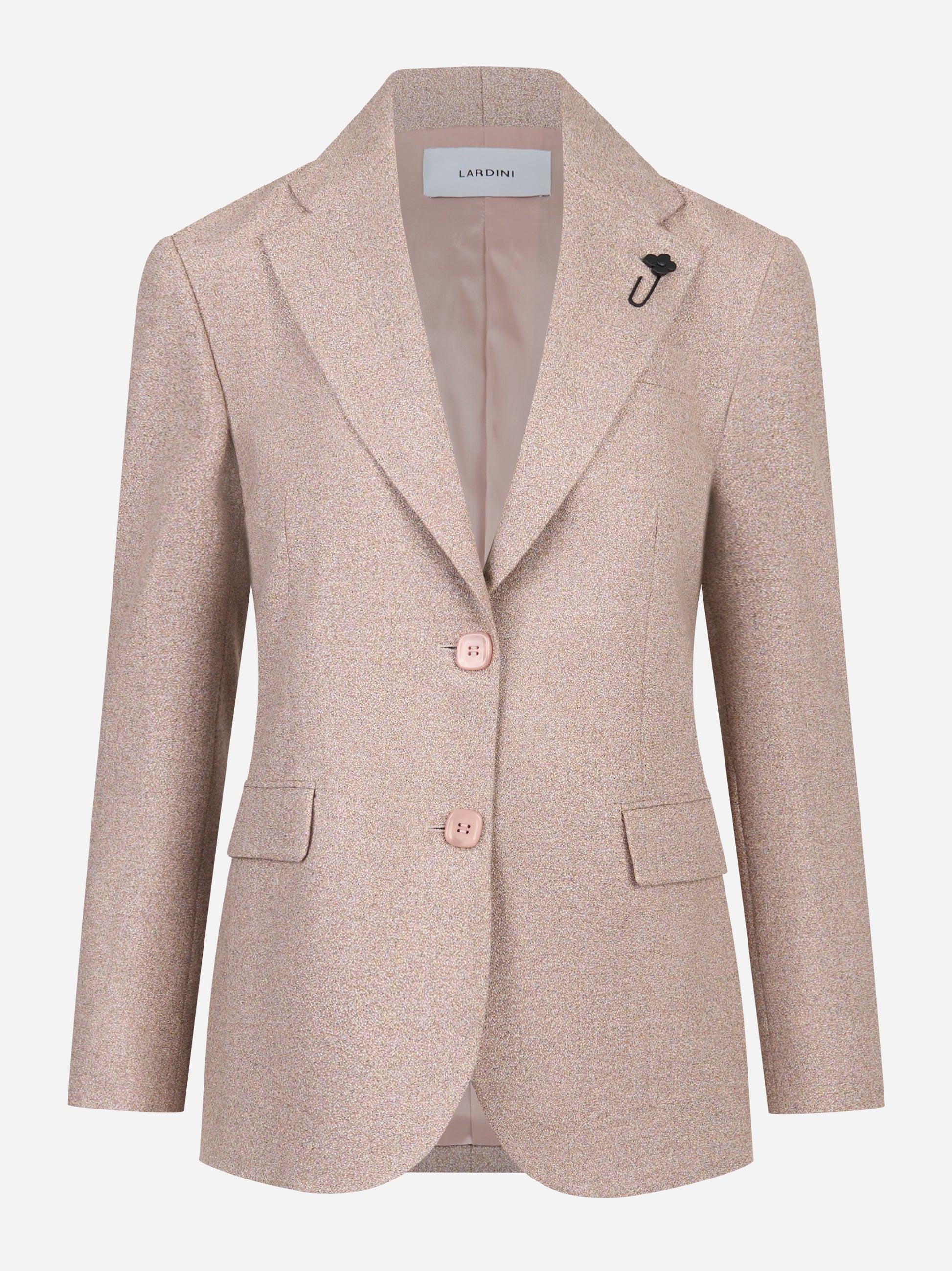 Blazer monopetto rosa in lana e viscosa