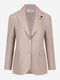 Blazer monopetto rosa in lana e viscosa