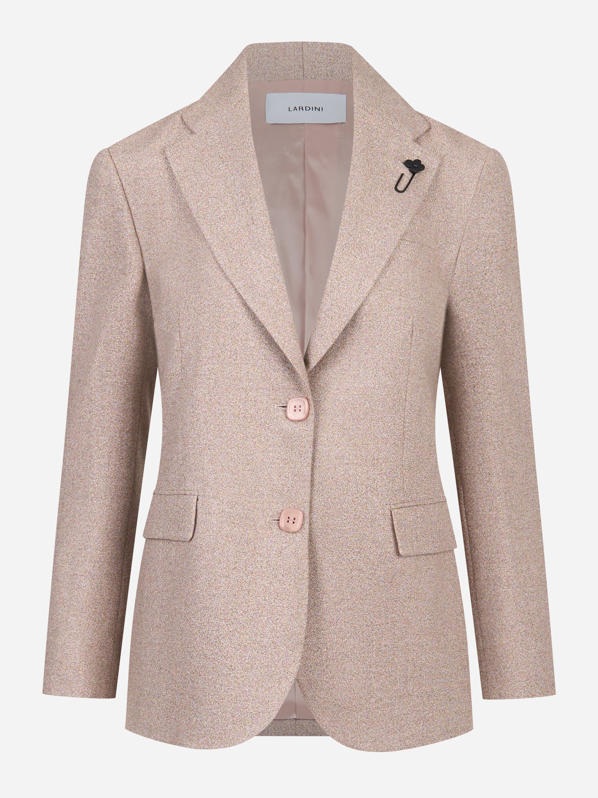 Blazer monopetto rosa in lana e viscosa