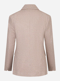 Blazer monopetto rosa in lana e viscosa