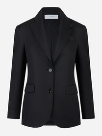 Blazer monopetto nero con tasche a pattina