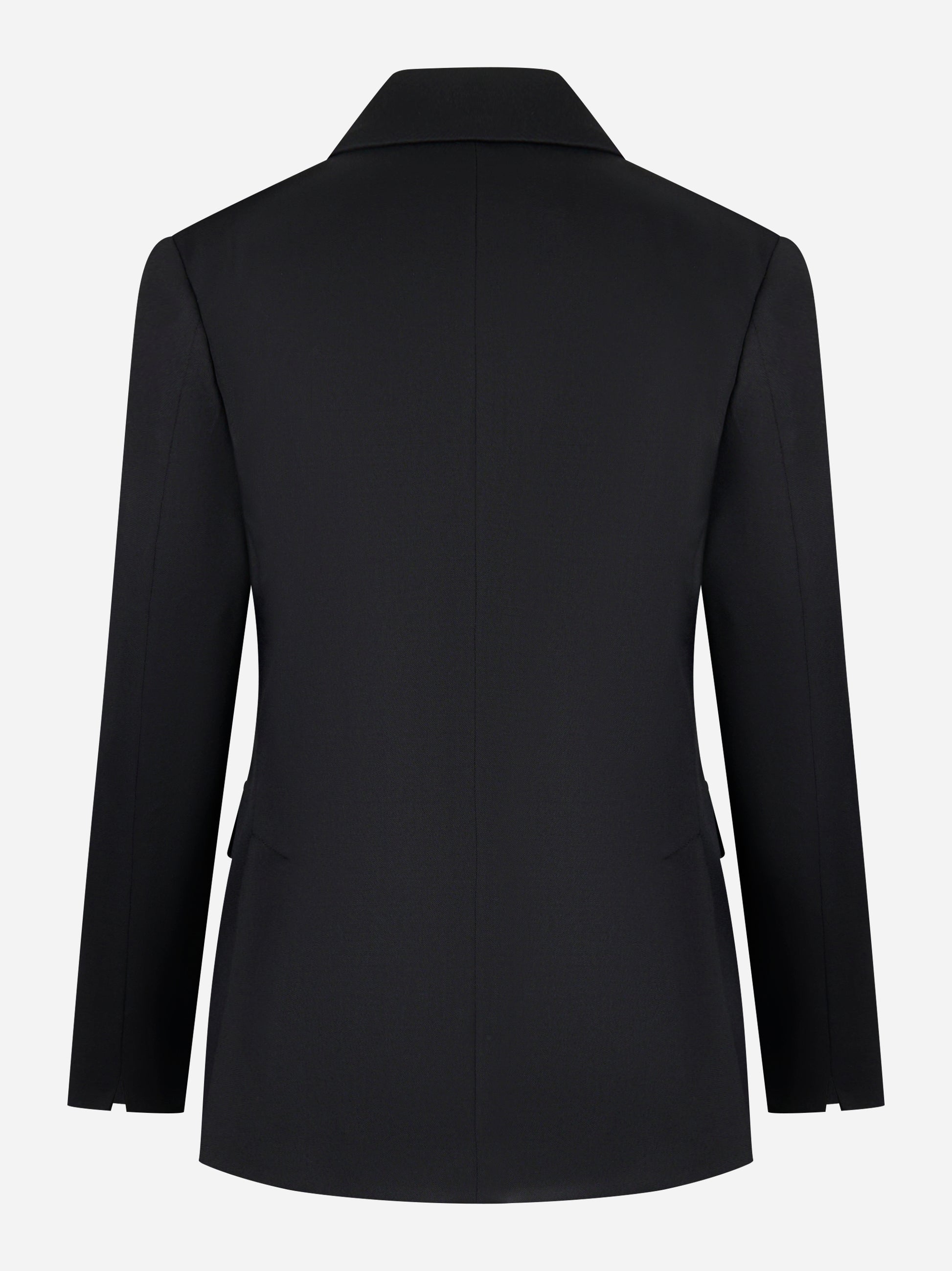 Blazer monopetto nero con tasche a pattina