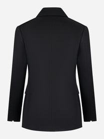 Blazer monopetto nero con tasche a pattina