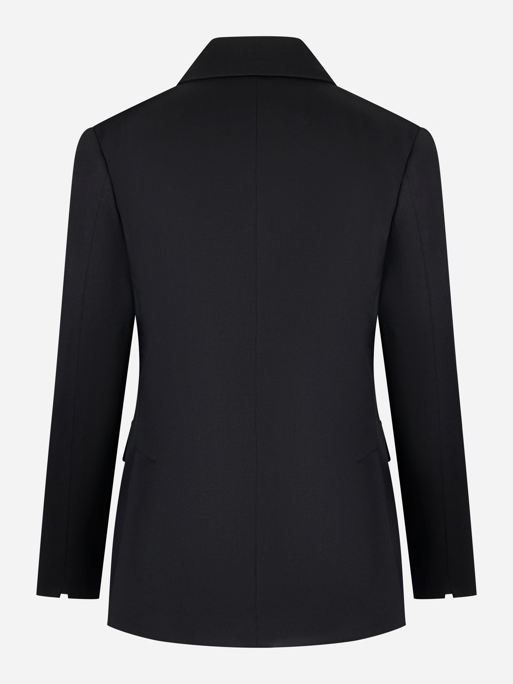Blazer monopetto nero con tasche a pattina