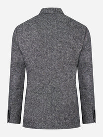 Blazer doppiopetto quattro bottoni in donegal grigio
