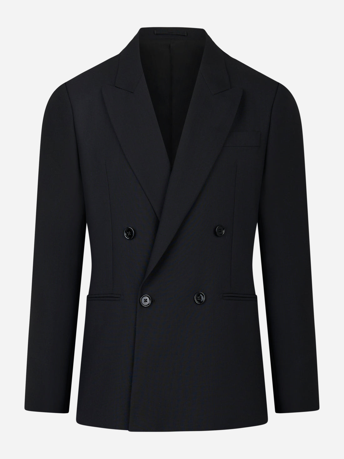 Blazer doppiopetto quattro bottoni in lana nero