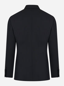 Blazer doppiopetto quattro bottoni in lana nero