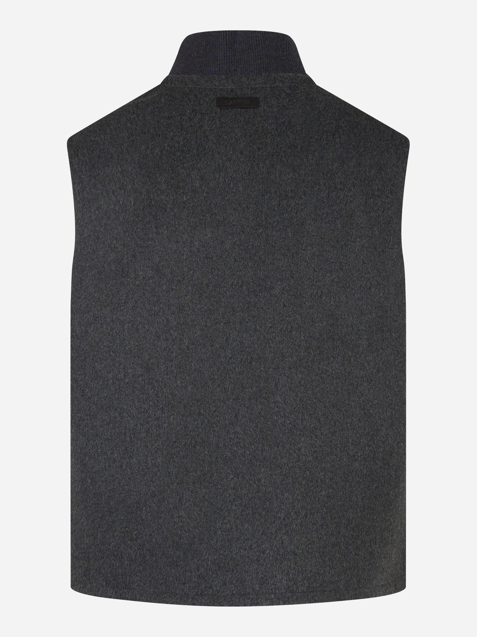 Gilet con zip in lana grigio