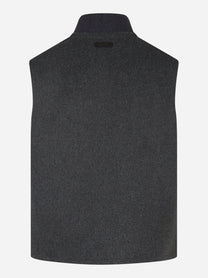 Gilet con zip in lana grigio