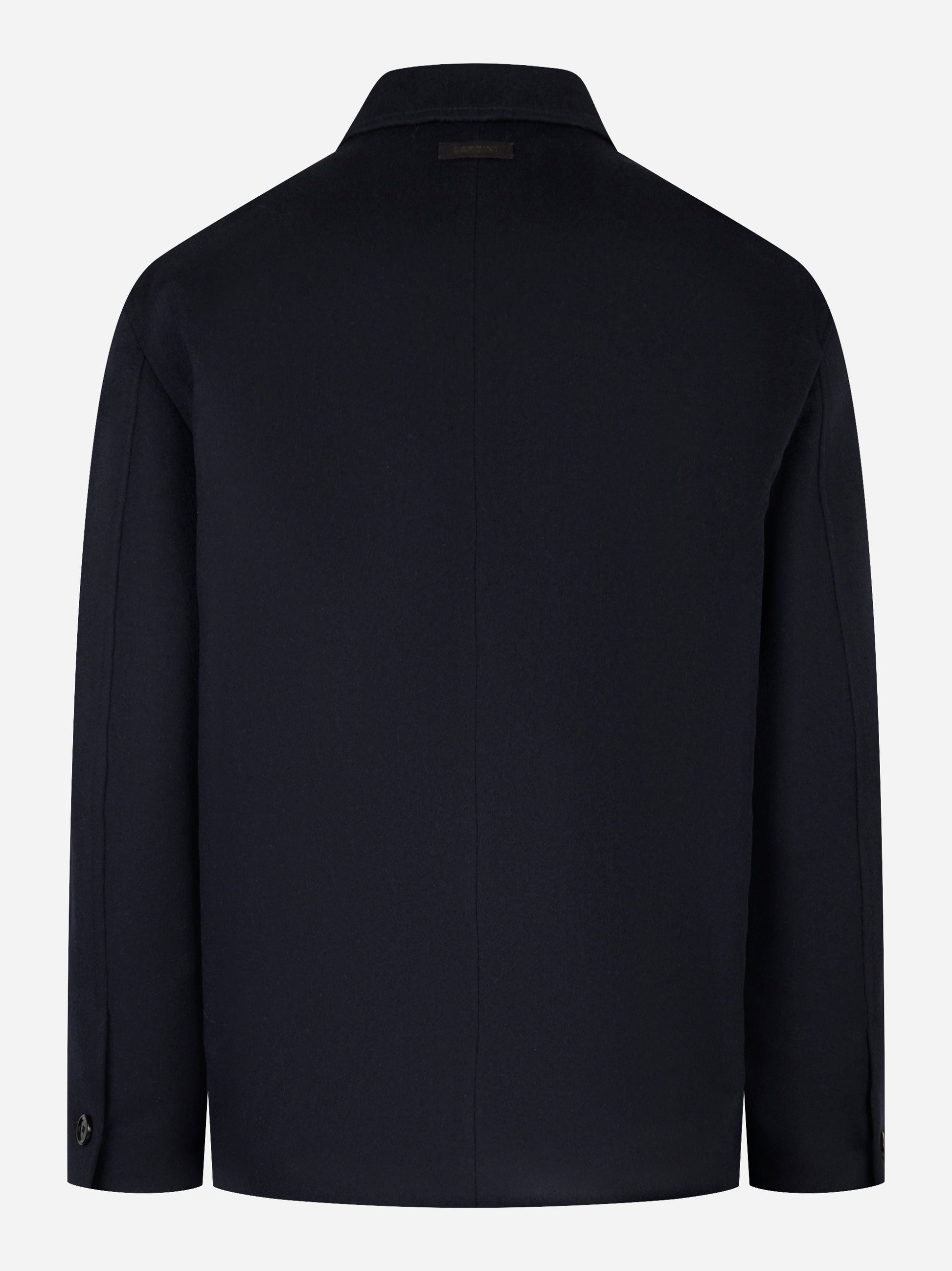 Giacca con zip nascosta in lana blu